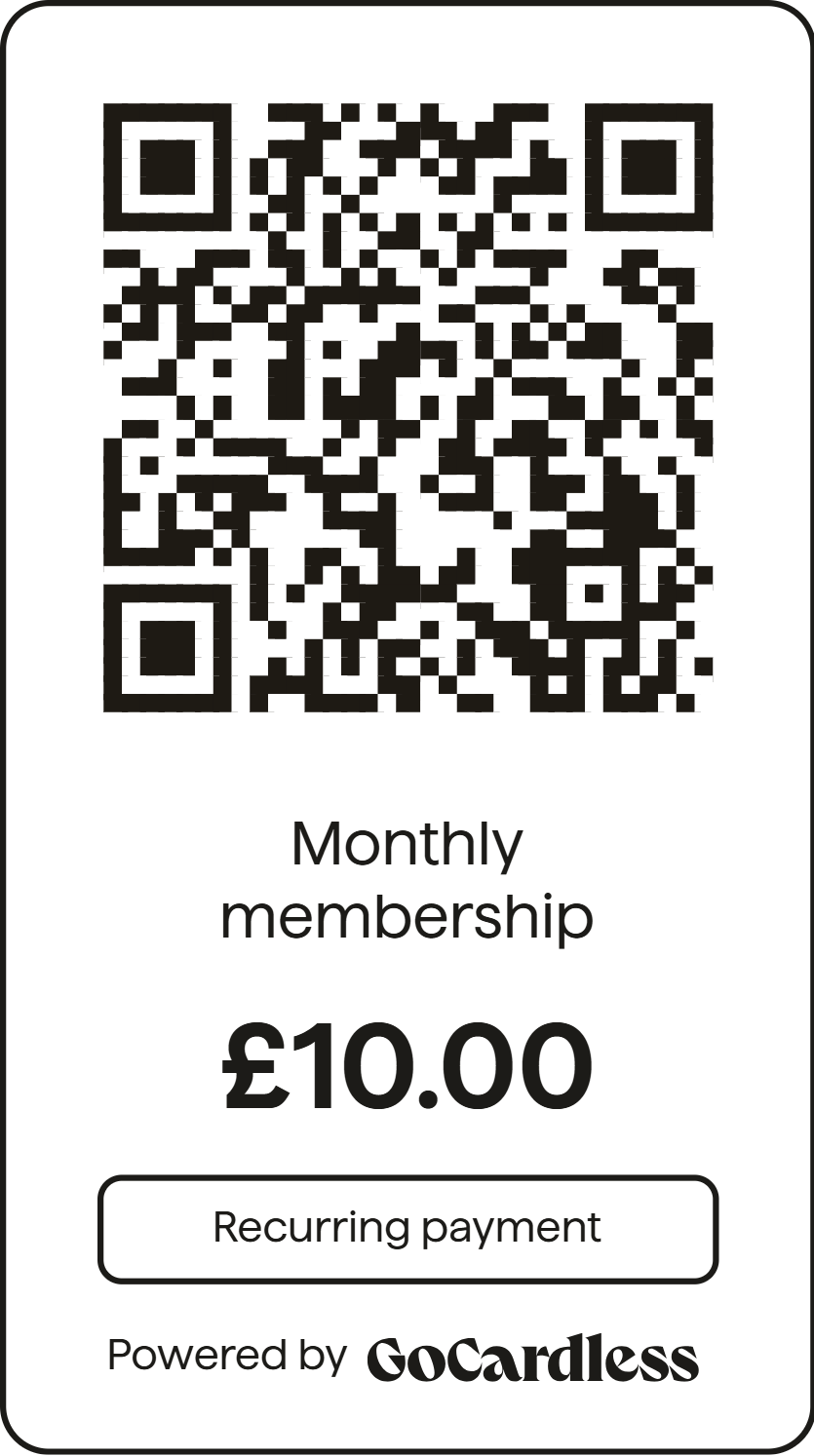 GoCardless QR Code for Monthly Membership